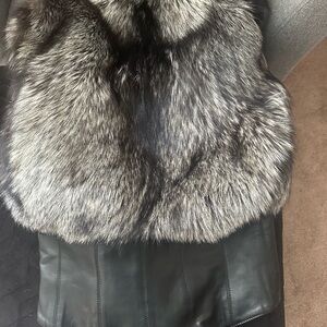 Farley Chatto fox fur and leather vest